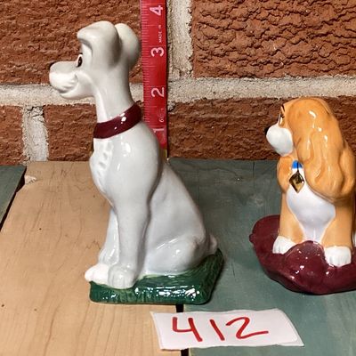 Disney Lady and the Tramp Ceramic Salt and Pepper Shakers Set