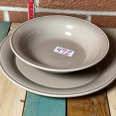Nancy Calhoun "Light Brown" Plate and Bowl Set
