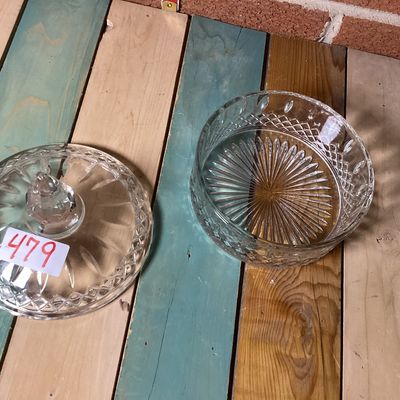 Vintage Cut Glass Covered Candy Dish