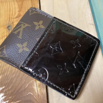 Custom Louis Vuitton Monogram & Vernis Leather Bi-Fold Wallet