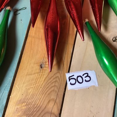 Vintage Glass Icicle Christmas Ornaments - Set of 12