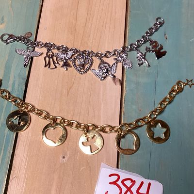 Milor Stainless Steel Angel Charm Bracelet & Gold-Tone Charm Bracelet Set
