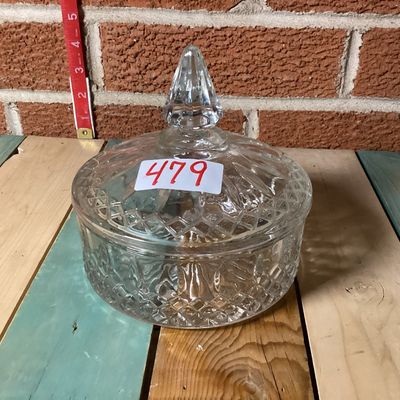 Vintage Cut Glass Covered Candy Dish