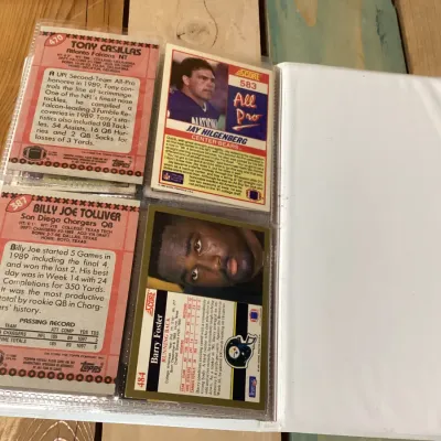Vintage NFL Football Card Album with Assorted 1989-1991 Cards