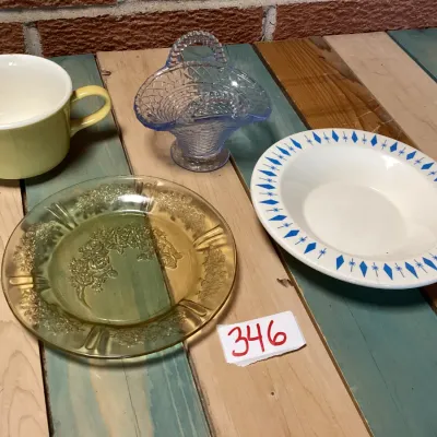 Vintage Glassware and Ceramic Assortment - 4 Pieces