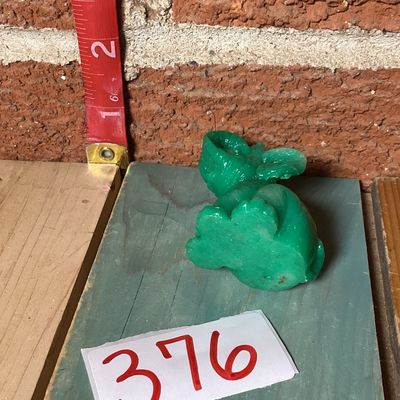 Carved Green Faux-Jade Resin Elephant Figurine