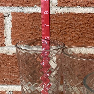 Vintage Clear Glass Basketweave Tumblers - Set of 6