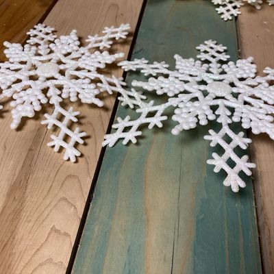 Glittery White Plastic Snowflake Ornaments - 16 Count