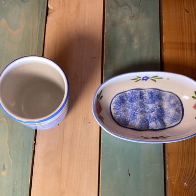 R.B. Bernarda Portugal Ceramic Tumbler and Soap Dish Set
