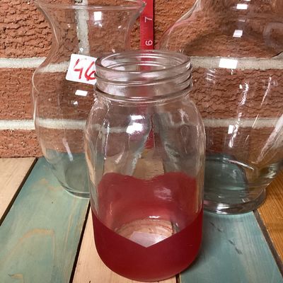 Assorted Glass Vases and Dipped Bloom Jar - Set of 3