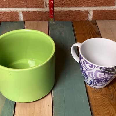 Ceramic Planter and Bed Bath & Beyond Mug Set