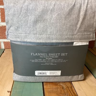 Threshold California King Flannel Sheet Set - Gray