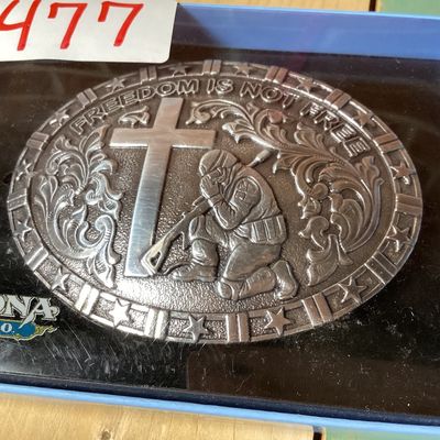 Nocona Belt Co. "Freedom Is Not Free" Soldier Belt Buckle