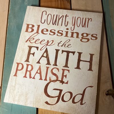 Ganz "Count Your Blessings" Religious Wooden Wall Plaque