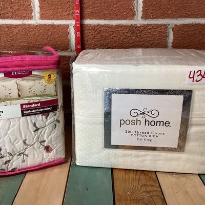 Posh Home Cal King Sheet Set & Better Homes and Gardens Standard Shams
