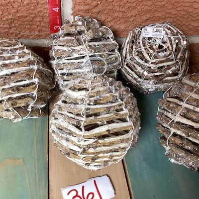 Pier 1 Glittery Twig Decorative Spheres - Set of 6