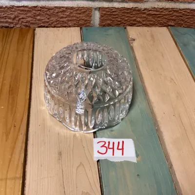 Vintage Cut Glass Lamp Shade with Diamond Pattern- FAIRLY LAMP TOP.