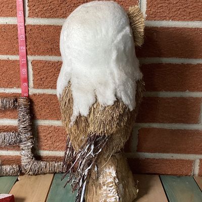Christmas Decor Lot: NOEL Signs & Straw Owl Figurine