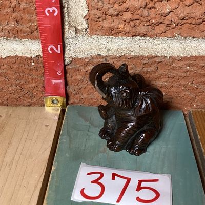 Miniature Carved Resin Elephant Figurine
