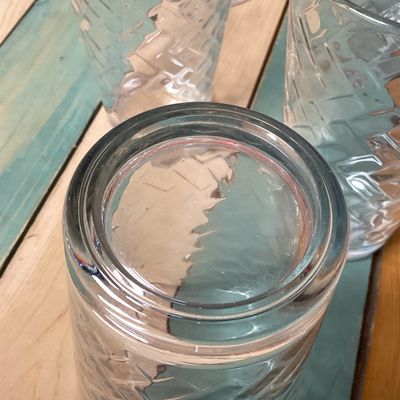 Vintage Clear Glass Basketweave Tumblers - Set of 6
