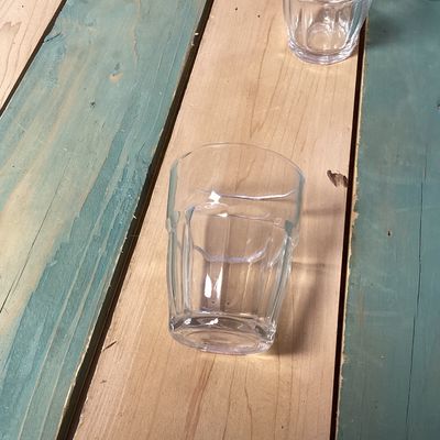 Set of 6 Clear Glass Paneled Shot Glasses