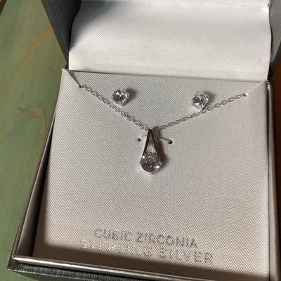 Primrose Sterling Silver & Cubic Zirconia Necklace and Earring Set