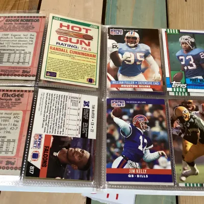 Vintage NFL Football Card Album with Assorted 1989-1991 Cards