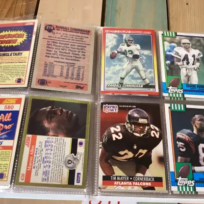 Vintage NFL Football Card Album with Assorted 1989-1991 Cards