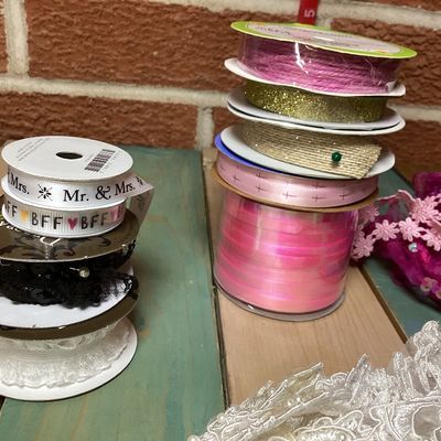 Assorted Craft Ribbon, Lace, and Trim Lot