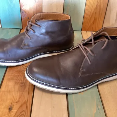 Tommy Hilfiger Men's Brown Leather Chuka Boots - Size 11