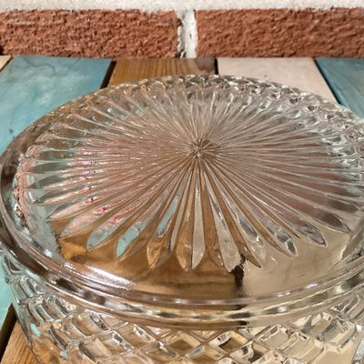 Vintage Cut Glass Covered Candy Dish