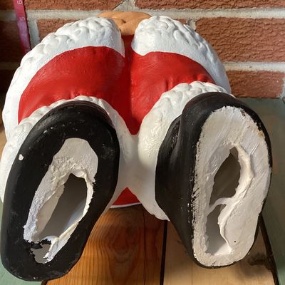 Vintage Hand-Painted Ceramic Santa and Mrs. Claus Figures