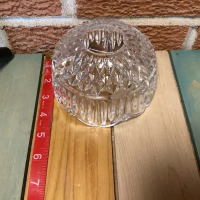 Vintage Cut Glass Lamp Shade with Diamond Pattern- FAIRLY LAMP TOP.