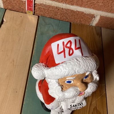 Vintage Hand-Painted Ceramic Santa Claus Figurine with List (1982)