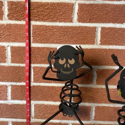 PartyLite Metal Dancing Skeleton Tealight Candle Holders - Pair