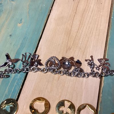 Milor Stainless Steel Angel Charm Bracelet & Gold-Tone Charm Bracelet Set