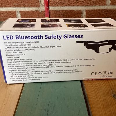 LED Bluetooth Safety Glasses with Interchangeable Lenses