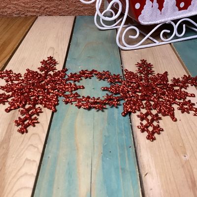 Hobby Lobby Metal Christmas Sleigh & Glitter Snowflake Ornaments