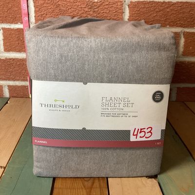 Threshold California King Flannel Sheet Set - Gray