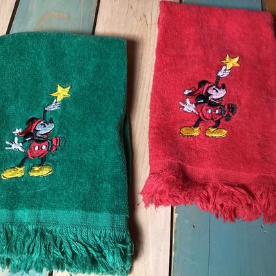 Vintage Disney Mickey Mouse Umbrella & Hand Towels Set