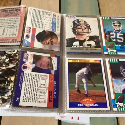 Vintage NFL Football Card Album with Assorted 1989-1991 Cards