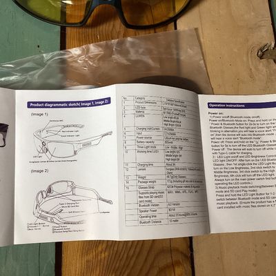 LED Bluetooth Safety Glasses with Interchangeable Lenses