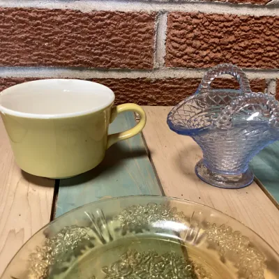 Vintage Glassware and Ceramic Assortment - 4 Pieces