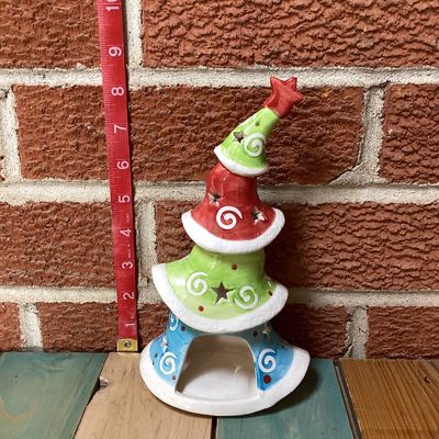 Whimsical Ceramic Christmas Tree Candle Holder by AGC