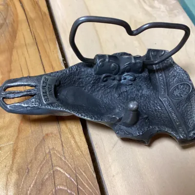 Vintage 1977 Vinegarroon Foundries Fine Pewter Steer Skull Belt Buckle
