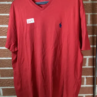 Lot 309 – Men’s Designer Clothing Lot – Tommy Hilfiger XL V-Neck Sweater & Dress Shirt + Polo Ralph Lauren XL V-Neck T-Shirt
