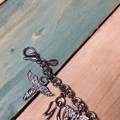 Milor Stainless Steel Angel Charm Bracelet & Gold-Tone Charm Bracelet Set