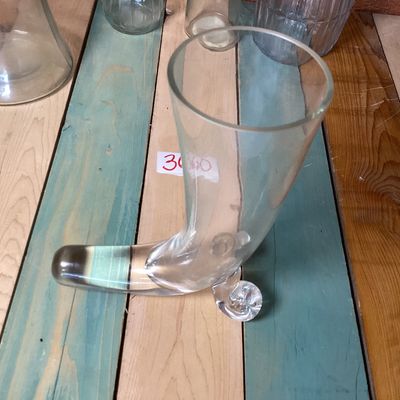 Assorted Clear Glass Vases and Novelty Boot Glass - 5 Pieces