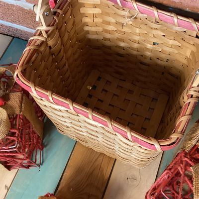 Longaberger Basket and Red Twig Christmas Gift Box Decor Set