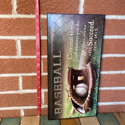 P. Graham Dunn Baseball Scripture Wooden Wall Plaque - Proverbs 16:3